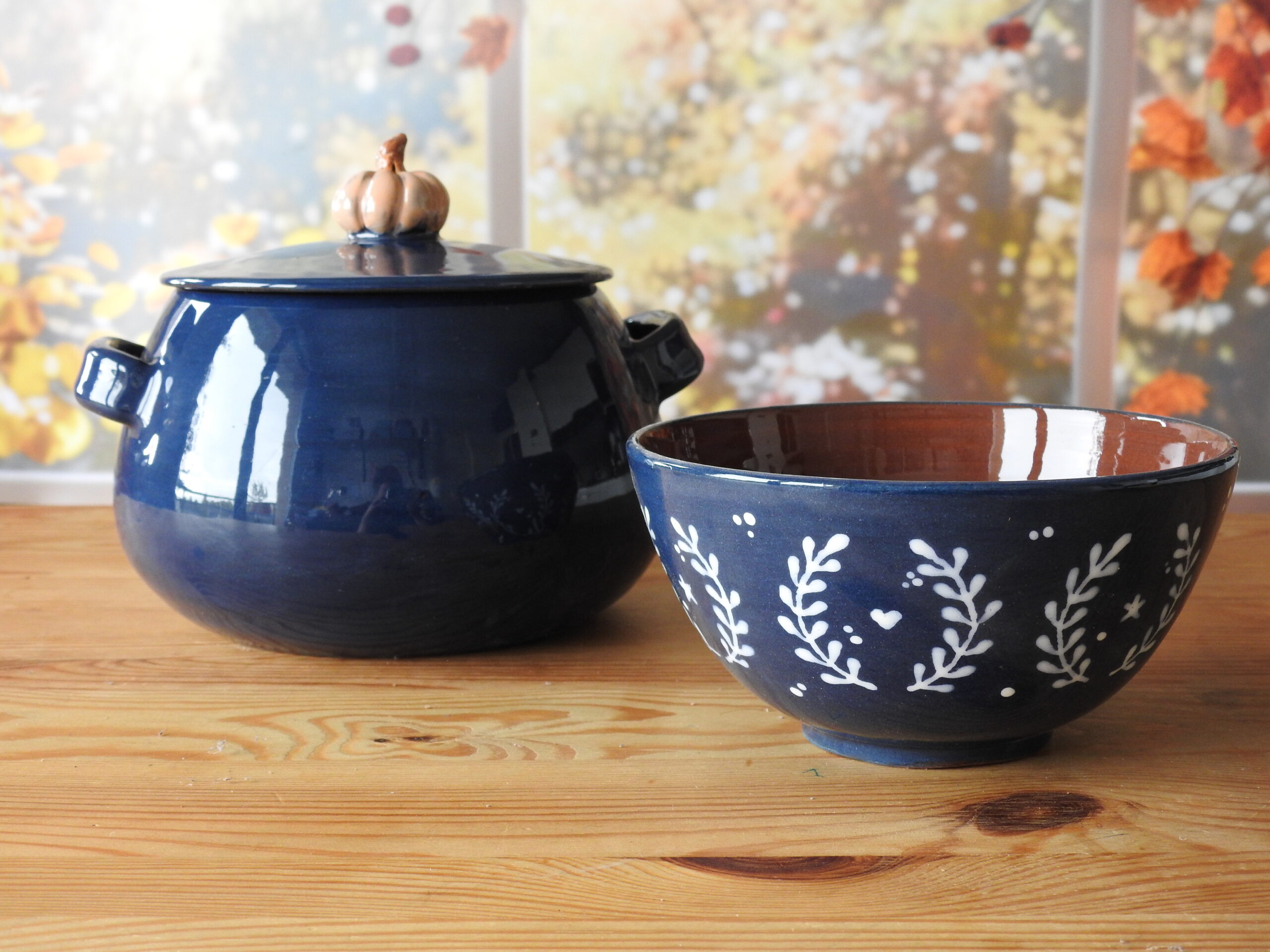 Grand bol bleu - Lauriers – Image 2